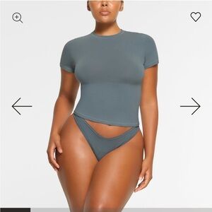 Skims Cotton Jersey T-shirt in Kyanite